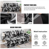 1 2 3 4 Seater Printed Black Sofa Cover Couch Slipcover, Elastic Stretch Armchair / Loveseat / Couch Sectional Sofa Slipcover Furniture with 1 Pillowcase Protector Dog Pet