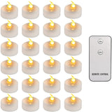 24pcs LED Flameless Candles Realistic and Bright Flickering Battery Operated LED Votive Tea Light Candles with Remote Controlled for Christmas Wedding Festival Celebration, Warm White