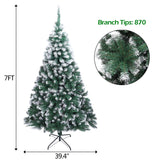 8ft Christmas Tree 1138 Branches Artificial Tree with Metal Stand, Indoor Outdoor Christmas trees Green