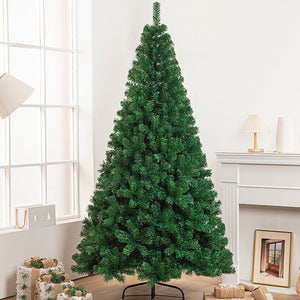 8ft Christmas Tree 1138 Branches Artificial Tree with Metal Stand, Indoor Outdoor Christmas trees Green