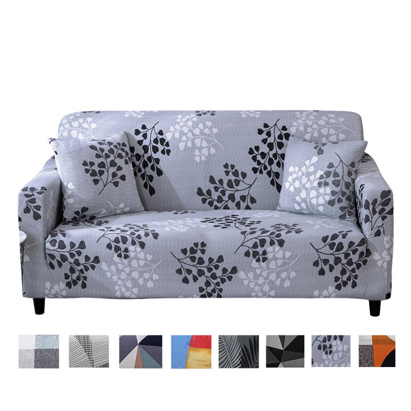 1 2 3 4 Seater Printed Black Sofa Cover Couch Slipcover, Elastic Stretch Armchair / Loveseat / Couch Sectional Sofa Slipcover Furniture with 1 Pillowcase Protector Dog Pet