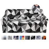 1 2 3 4 Seater Printed Black Sofa Cover Couch Slipcover, Elastic Stretch Armchair / Loveseat / Couch Sectional Sofa Slipcover Furniture with 1 Pillowcase Protector Dog Pet