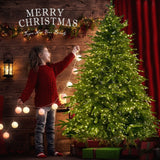 8ft Christmas Tree 1138 Branches Artificial Tree with Metal Stand, Indoor Outdoor Christmas trees Green